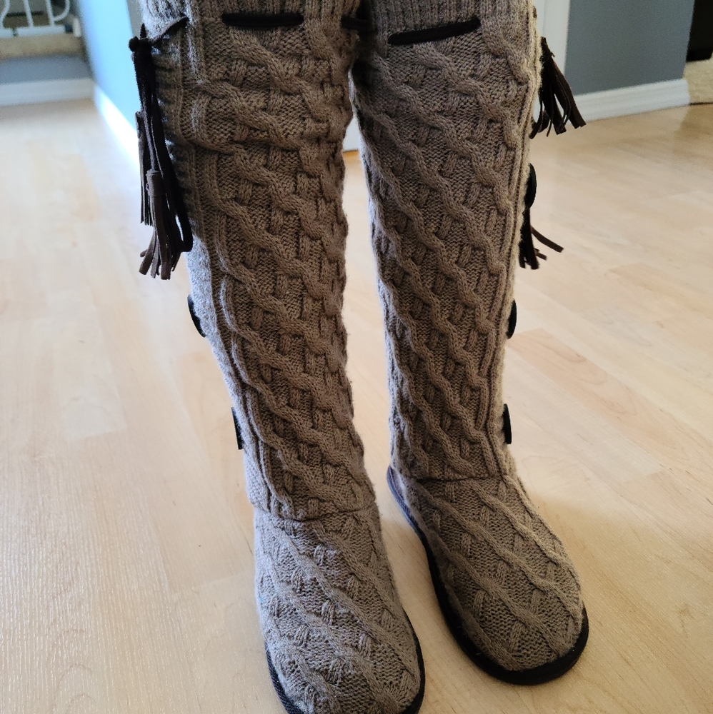 Muk Luks slipper boots.